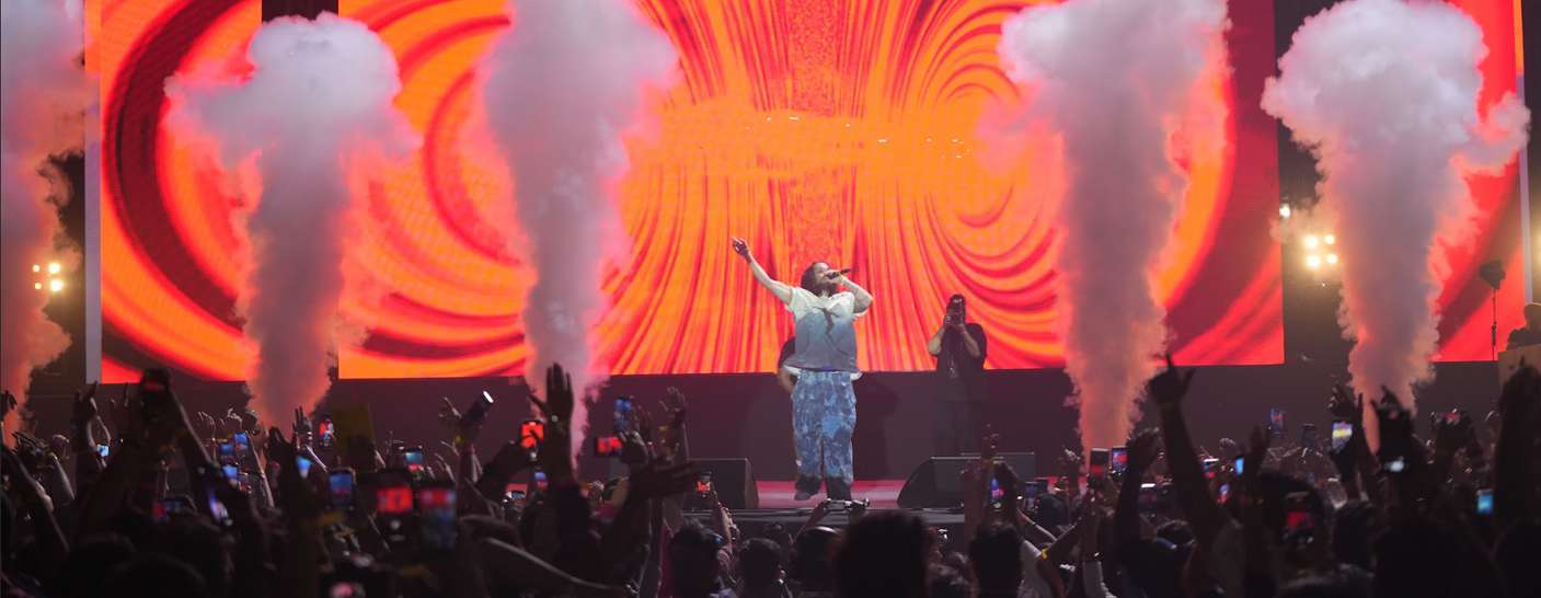 Russ performing in the original concert portfolio image