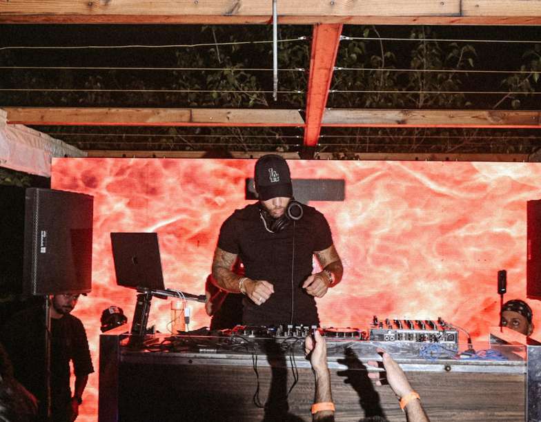 A performer on a club stage