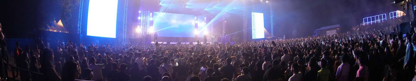 Russ live concert — crowd and stage